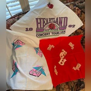 Vintage Concert Bandanas. New Condition. Alabama, Ronnie Milsap,  T Graham Brown